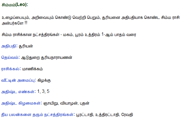 astrology tamil, tamil astrology, Monthly Free Horoscope 2014